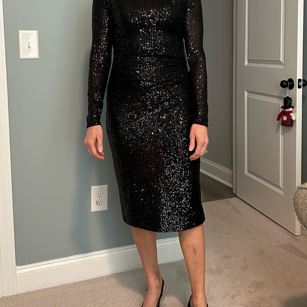 Elegant Black Sequin Dress